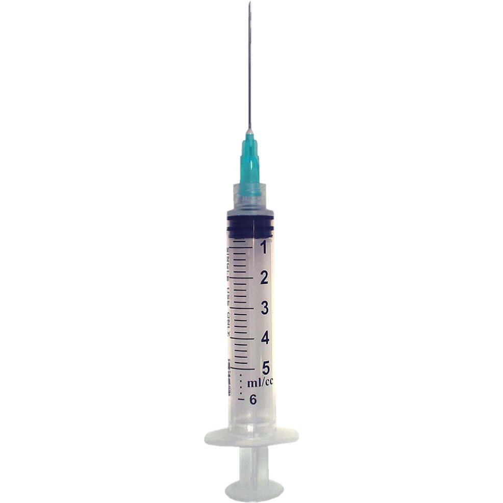 Syringe 5-6cc with Hypodermic Needle ExelInt® 21 .. .  .  